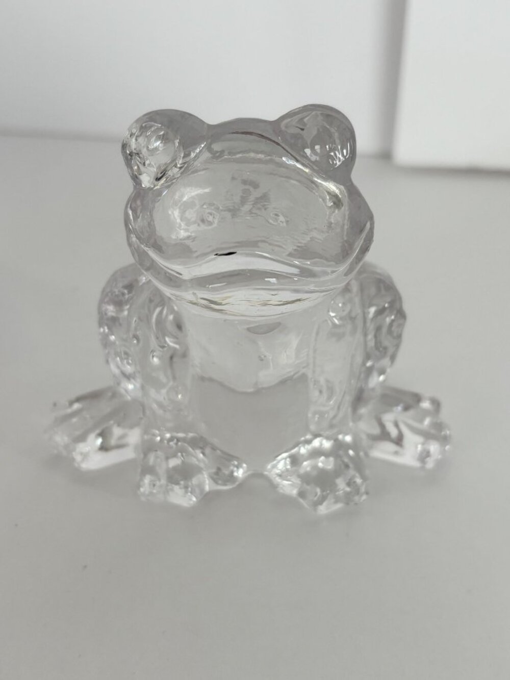 Clear Glass Frog Figurine Paperweight Desk Home Decor Animal Statue Art 3 Inch - Picture 6 of 7